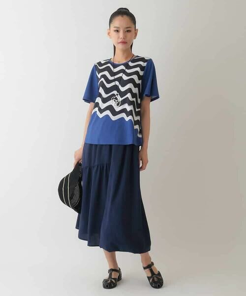 HIROKO BIS / ヒロコビス カットソー | 幾何学柄プリントカットプルオーバー /洗える | 詳細15