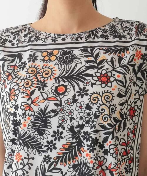 HIROKO BIS / ヒロコビス カットソー | フラワープリントフレンチスリーブカットソー /洗濯機で洗える | 詳細1