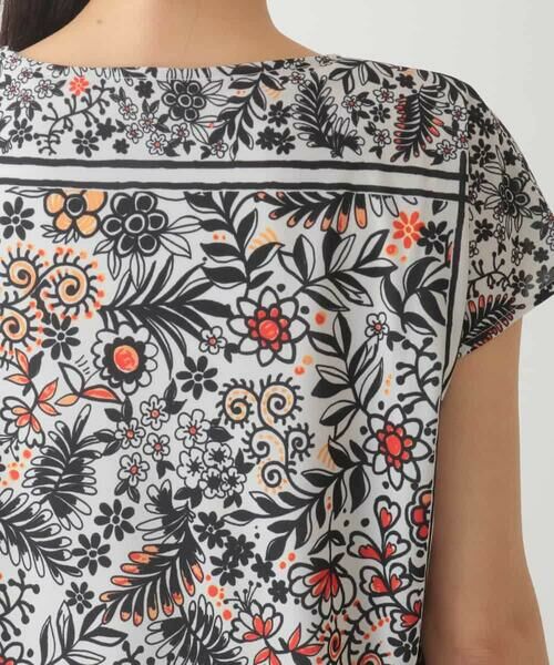 HIROKO BIS / ヒロコビス カットソー | フラワープリントフレンチスリーブカットソー /洗濯機で洗える | 詳細2