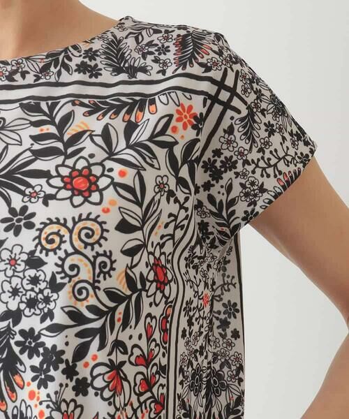 HIROKO BIS / ヒロコビス カットソー | フラワープリントフレンチスリーブカットソー /洗濯機で洗える | 詳細3