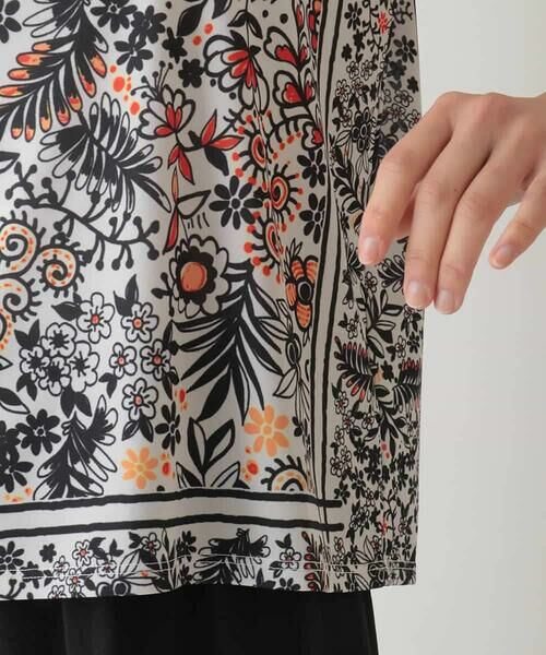 HIROKO BIS / ヒロコビス カットソー | フラワープリントフレンチスリーブカットソー /洗濯機で洗える | 詳細4