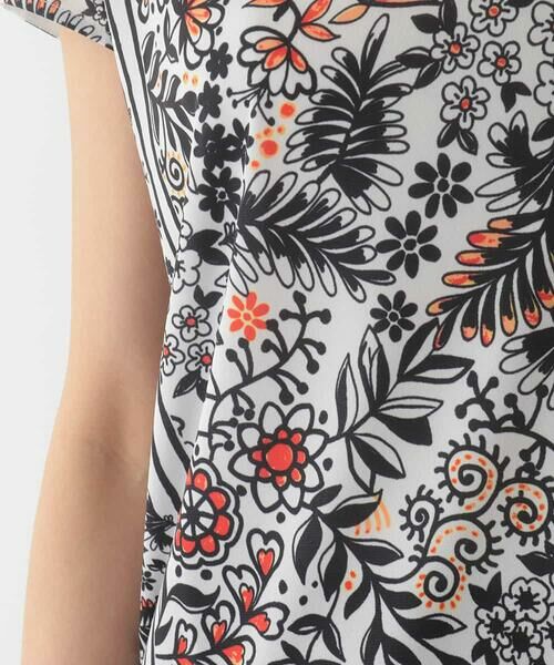 HIROKO BIS / ヒロコビス カットソー | フラワープリントフレンチスリーブカットソー /洗濯機で洗える | 詳細5