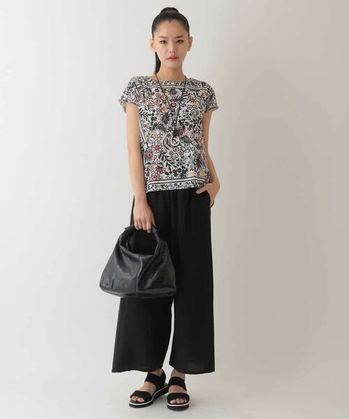 HIROKO BIS / ヒロコビス カットソー | フラワープリントフレンチスリーブカットソー /洗濯機で洗える | 詳細7