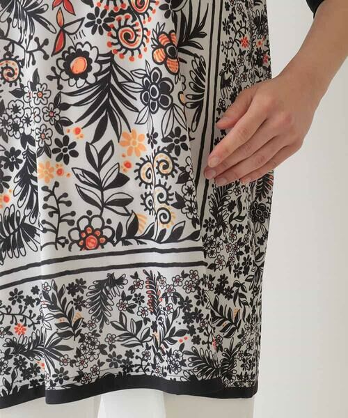HIROKO BIS / ヒロコビス チュニック | フラワープリントチュニックカットソー /洗濯機で洗える | 詳細6