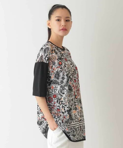 HIROKO BIS / ヒロコビス チュニック | フラワープリントチュニックカットソー /洗濯機で洗える | 詳細8