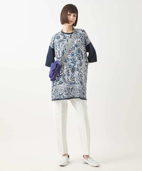 HIROKO BIS / ヒロコビス チュニック | フラワープリントチュニックカットソー /洗濯機で洗える | 詳細21