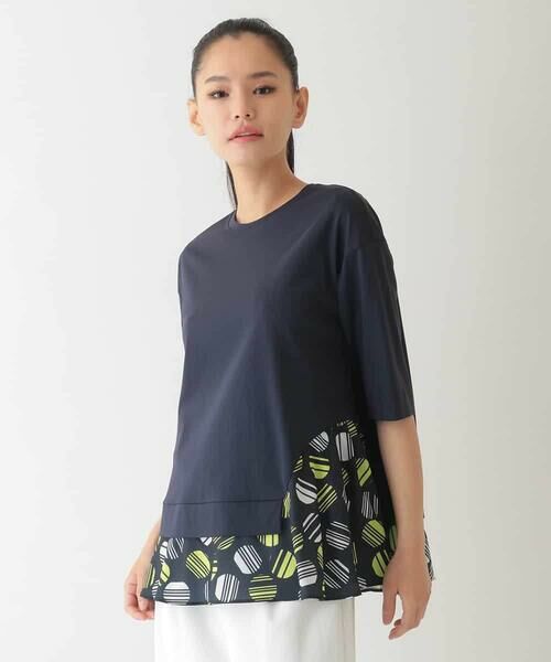 HIROKO BIS / ヒロコビス カットソー | ストライプドットジョイントヘムカットソー /洗える | 詳細8