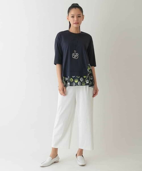 HIROKO BIS / ヒロコビス カットソー | ストライプドットジョイントヘムカットソー /洗える | 詳細9