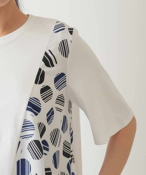 HIROKO BIS / ヒロコビス チュニック | ストライプドットイレギュラーヘムカットソー /洗える | 詳細5