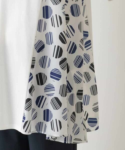 HIROKO BIS / ヒロコビス チュニック | ストライプドットイレギュラーヘムカットソー /洗える | 詳細6