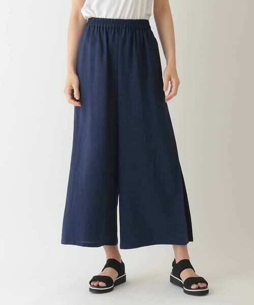 HIROKO BIS / ヒロコビス その他パンツ | リネンライクドライイージーワイドパンツ /洗濯機で洗える | 詳細8