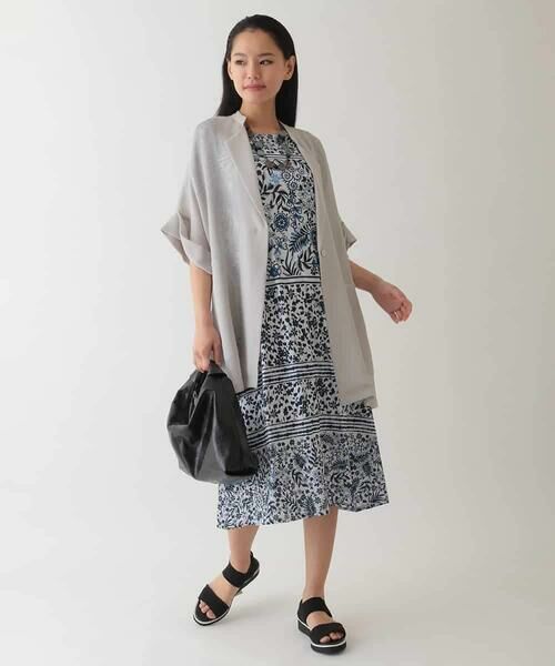 HIROKO BIS / ヒロコビス ロング・マキシ丈ワンピース | フラワープリントAラインワンピース /洗濯機で洗える | 詳細16