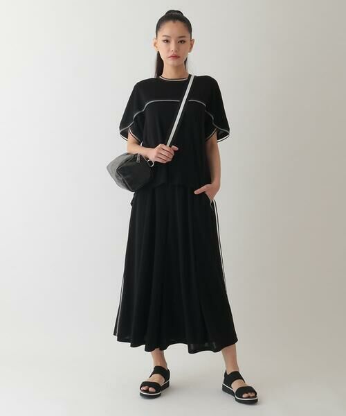 HIROKO BIS / ヒロコビス その他パンツ | 【接触冷感】ラインアクセントジャージーフレアパンツ /洗える | 詳細14