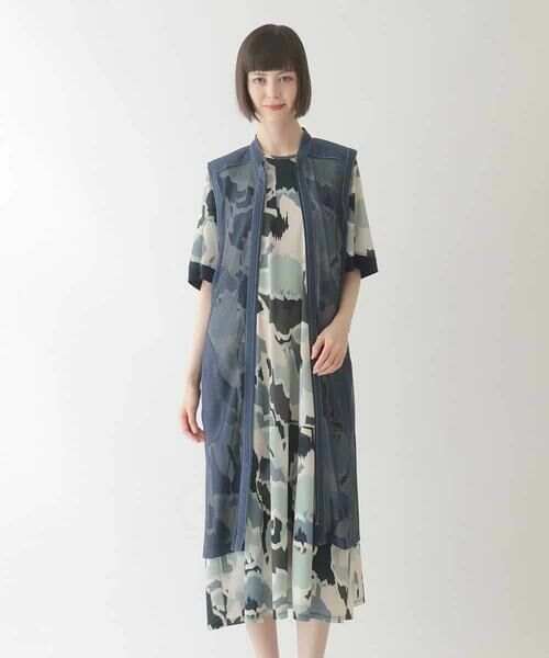 HIROKO BIS / ヒロコビス ベスト | ナチュラルメッシュロングジレ /洗える | 詳細9