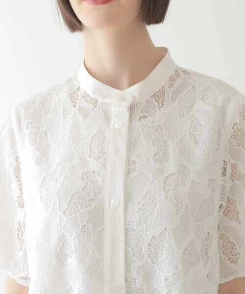 HIROKO BIS / ヒロコビス シャツ・ブラウス | 迷彩レースジョイントブラウス /洗える | 詳細3