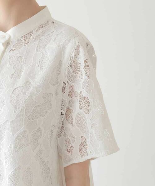 HIROKO BIS / ヒロコビス シャツ・ブラウス | 迷彩レースジョイントブラウス /洗える | 詳細5