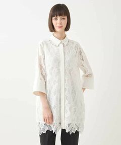 ヒロコビスHIROKO BIS ネイティブ柄パワーネットVネックTシャツ ベージュ他M位 【レディース】 HIROKO BIS / ヒロコビス （レディース） | ファッション通販