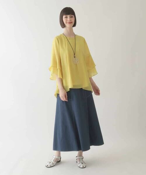 HIROKO BIS / ヒロコビス シャツ・ブラウス | タックフレアエアリーブラウス /洗濯機で洗える | 詳細10