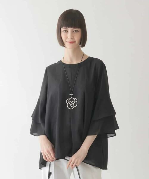 HIROKO BIS / ヒロコビス シャツ・ブラウス | タックフレアエアリーブラウス /洗濯機で洗える | 詳細15