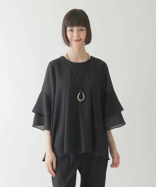 HIROKO BIS / ヒロコビス シャツ・ブラウス | タックフレアエアリーブラウス /洗濯機で洗える | 詳細16