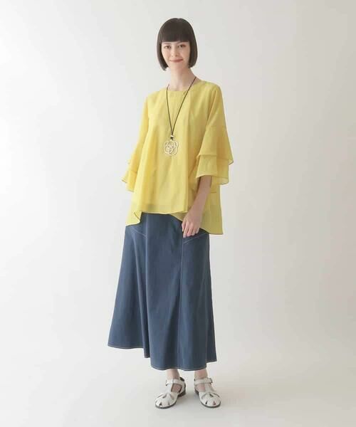 HIROKO BIS / ヒロコビス シャツ・ブラウス | タックフレアエアリーブラウス /洗濯機で洗える | 詳細9