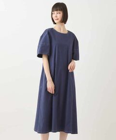 HIROKO BIS / ヒロコビス ロング・マキシ丈ワンピース | 配色ステッチ立体スリーブワンピース