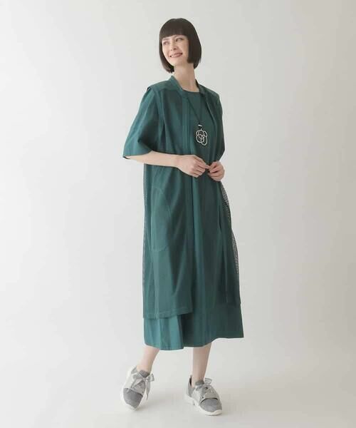 HIROKO BIS / ヒロコビス ロング・マキシ丈ワンピース | 配色ステッチ立体スリーブワンピース | 詳細10