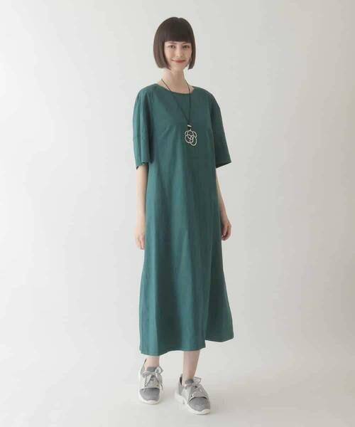 HIROKO BIS / ヒロコビス ロング・マキシ丈ワンピース | 配色ステッチ立体スリーブワンピース | 詳細12