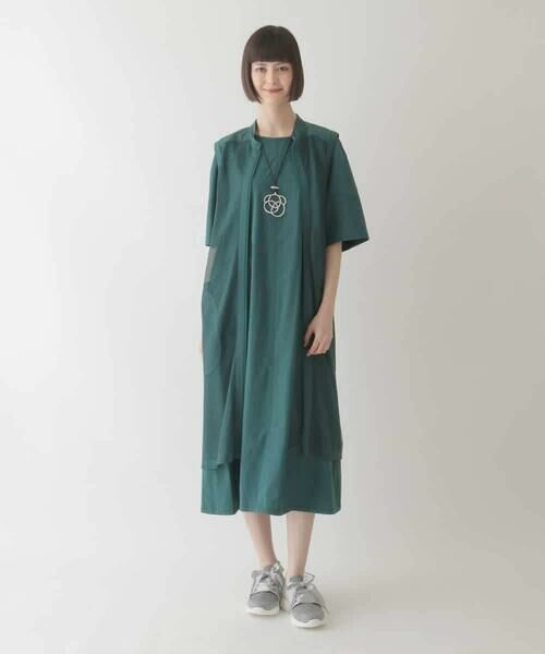 HIROKO BIS / ヒロコビス ロング・マキシ丈ワンピース | 配色ステッチ立体スリーブワンピース | 詳細9