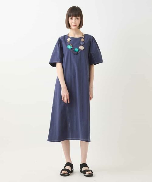 HIROKO BIS / ヒロコビス ロング・マキシ丈ワンピース | 配色ステッチ立体スリーブワンピース | 詳細23