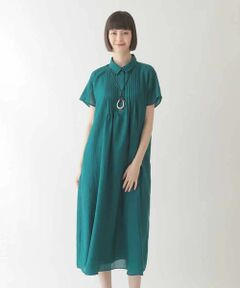 HIROKO BIS / ヒロコビス ロング・マキシ丈ワンピース | ピンタックデザインシルエットワンピース /洗濯機で洗える