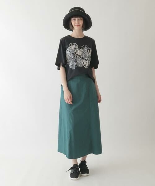 HIROKO BIS / ヒロコビス ロング・マキシ丈スカート | リネンライクストレッチフレアスカート /洗える | 詳細13