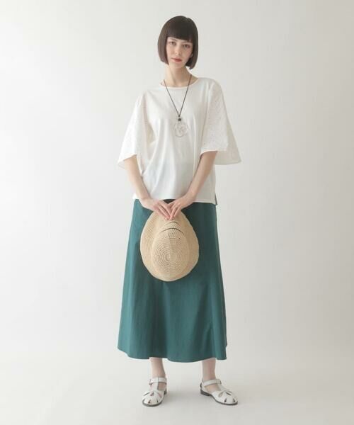 HIROKO BIS / ヒロコビス ロング・マキシ丈スカート | リネンライクストレッチフレアスカート /洗える | 詳細14