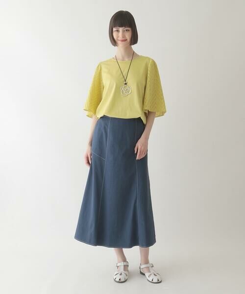 HIROKO BIS / ヒロコビス ロング・マキシ丈スカート | リネンライクストレッチフレアスカート /洗える | 詳細18