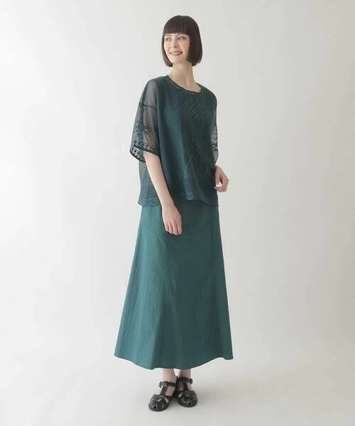 HIROKO BIS / ヒロコビス カットソー | ラッセルメッシュデザインカットソー /洗濯機で洗える | 詳細12