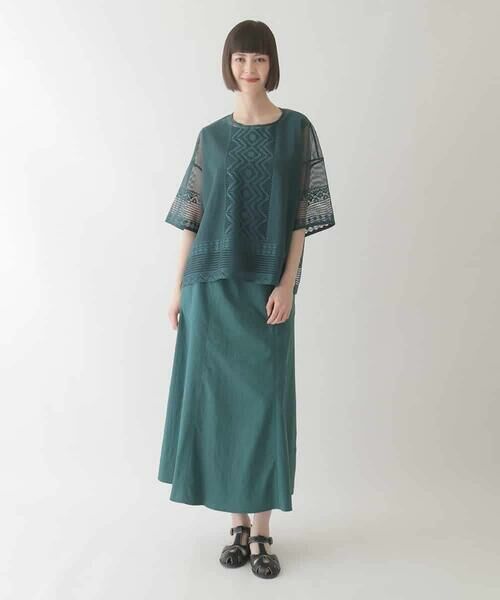 HIROKO BIS / ヒロコビス カットソー | ラッセルメッシュデザインカットソー /洗濯機で洗える | 詳細13