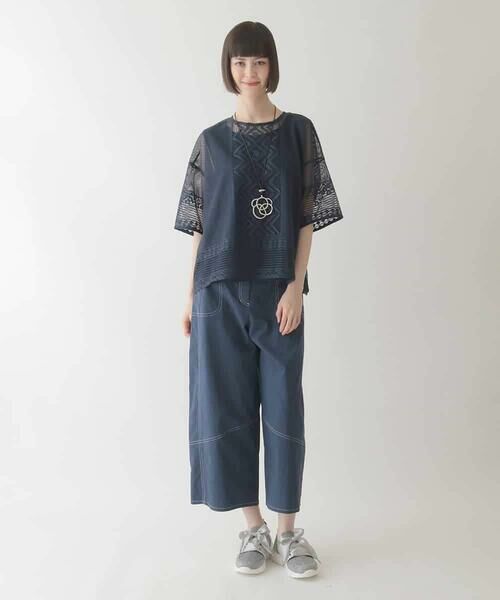 HIROKO BIS / ヒロコビス カットソー | ラッセルメッシュデザインカットソー /洗濯機で洗える | 詳細9