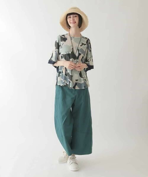 HIROKO BIS / ヒロコビス カットソー | 迷彩フラワーフレアスリーブカットソー /洗濯機で洗える | 詳細13