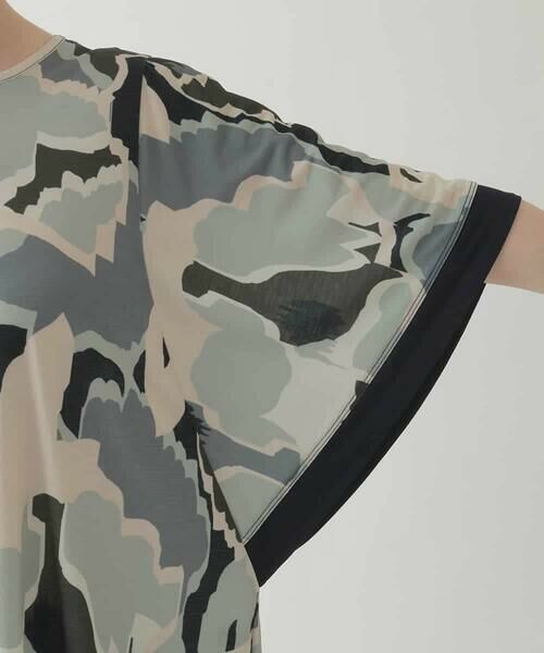 HIROKO BIS / ヒロコビス カットソー | 迷彩フラワーフレアスリーブカットソー /洗濯機で洗える | 詳細7