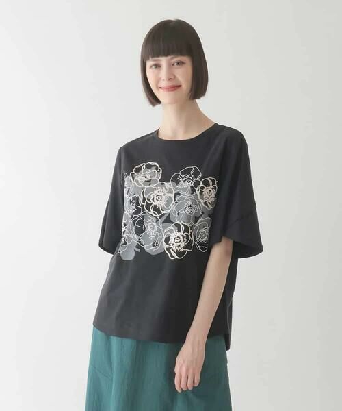 HIROKO BIS / ヒロコビス カットソー | 【接触冷感】フラワープリントコットンカットソー /洗える | 詳細13