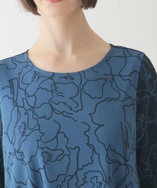 HIROKO BIS / ヒロコビス チュニック | カトレア柄バイカラーデザインチュニック /洗える | 詳細3