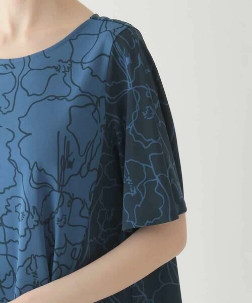 HIROKO BIS / ヒロコビス チュニック | カトレア柄バイカラーデザインチュニック /洗える | 詳細5