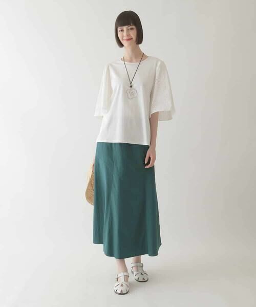 HIROKO BIS / ヒロコビス シャツ・ブラウス | 【接触冷感】コットンレースボリューム袖カットソー /洗える | 詳細15