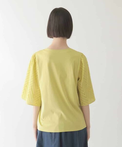 HIROKO BIS / ヒロコビス シャツ・ブラウス | 【接触冷感】コットンレースボリューム袖カットソー /洗える | 詳細3