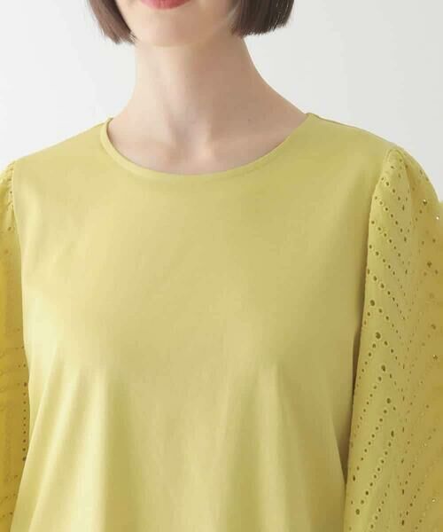 HIROKO BIS / ヒロコビス シャツ・ブラウス | 【接触冷感】コットンレースボリューム袖カットソー /洗える | 詳細4