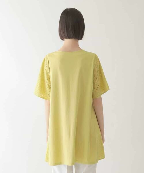 HIROKO BIS / ヒロコビス チュニック | 【接触冷感】コットンレース切り替えデザインチュニック /洗える | 詳細2