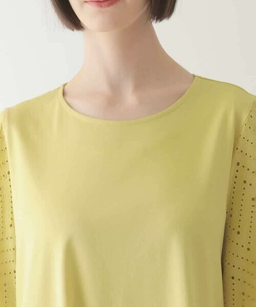 HIROKO BIS / ヒロコビス チュニック | 【接触冷感】コットンレース切り替えデザインチュニック /洗える | 詳細3