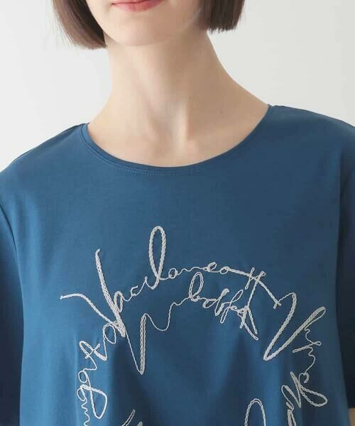 HIROKO BIS / ヒロコビス カットソー | 【接触冷感】ブレード刺繍デザインヘムカットソー /洗える | 詳細3