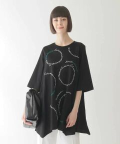 ヒロコビス　黒、刺繍、前あき、チュニックワンピース HIROKO BIS / ヒロコビス （レディース） チュニック