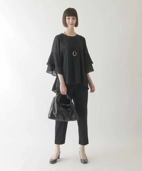 HIROKO BIS / ヒロコビス ショート・ハーフ・半端丈パンツ | 【接触冷感/吸汗速乾】センタークリースプルオンパンツ /洗濯機で洗える | 詳細13